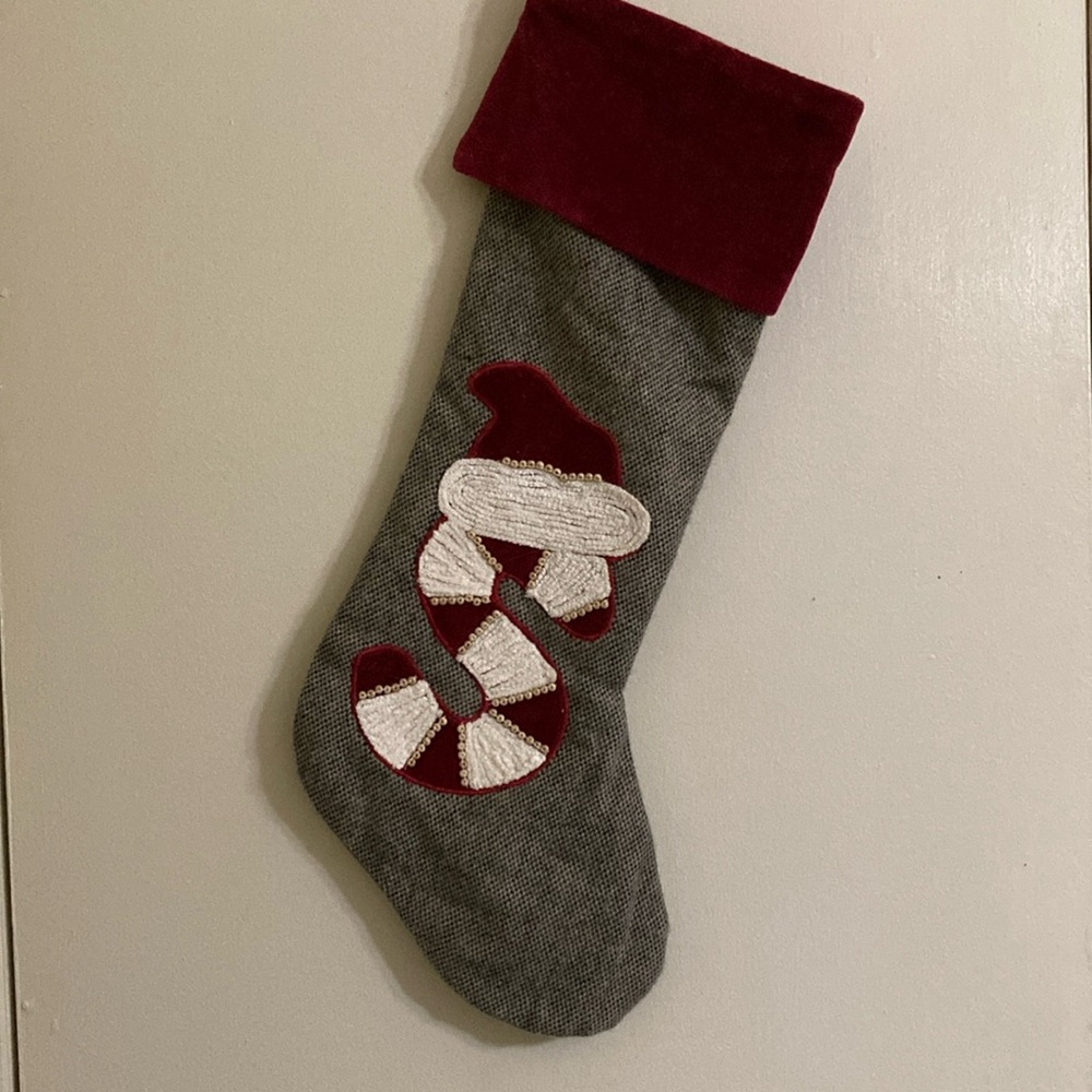 Nicole Miller BEADED “S” INITIAL Stocking